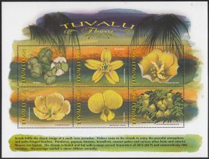Tuvalu 1999 MNH Sc #810 Sheet of 6 90c Flowers