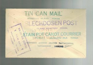 1936 Niuafoou Tonga Toga Tin Can Canoe Mail Cover to New Zealand