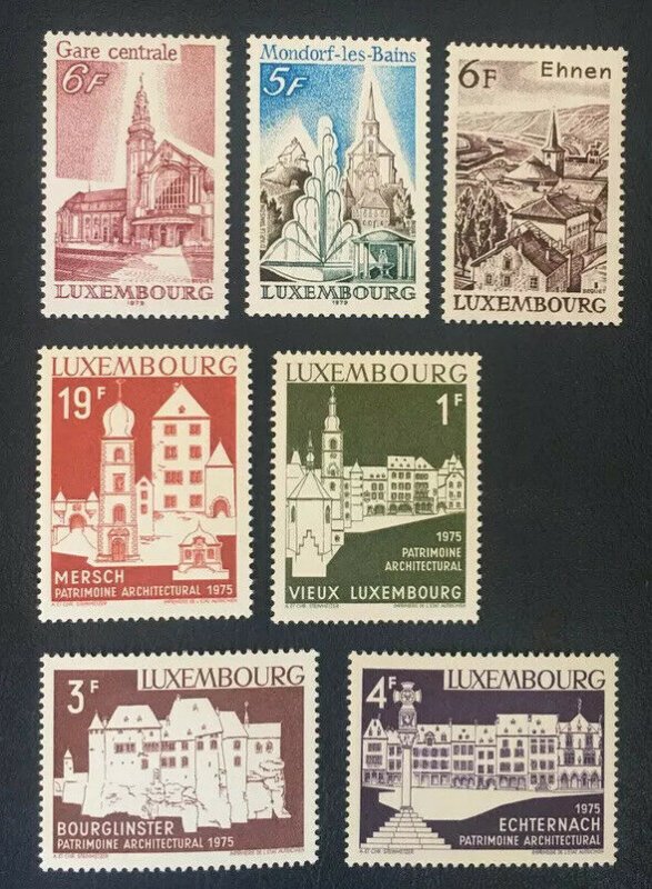 Luxembourg 1975, Arcitechture, European monument MNH, Mi 900-903, 618,900