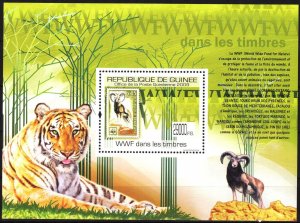 Guinea 2009 Stamps on Stamps WWF Animals S/S MNH