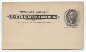 Puerto Rico mint UX1 postal card 1899 [S.4613]