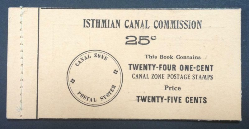 momen: Canal Zone Stamps #39c Complete Booklet Rare APS LOT #88839