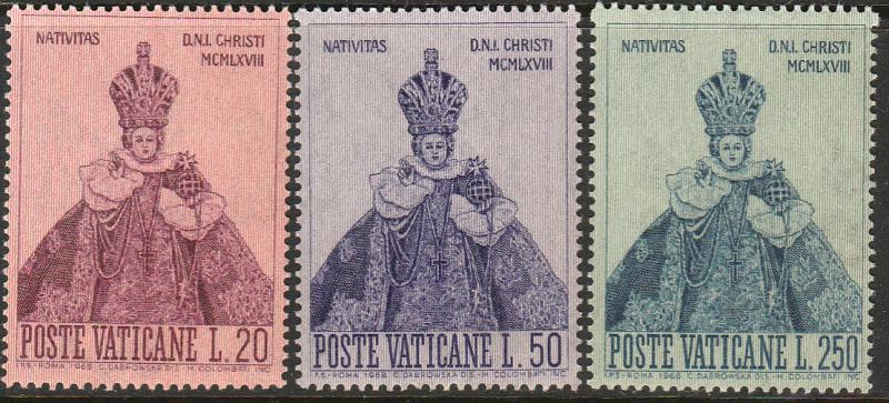 VATICAN 464-466, HOLY INFANT OF PRAGUE. MINT, NH. F-VF. (415)