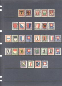 SWITZERLAND #B10-40 Mint NH - 1918-26 Arms Sets