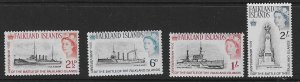 FALKLAND ISLANDS SG215/8 1964 ANN OF BATTLE OF THE FALKLANDS  MNH