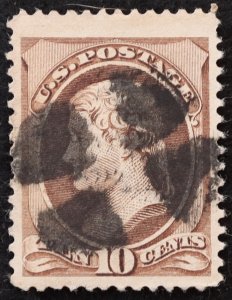 U.S. Used Stamp Scott #209 10c Jefferson, XF Jumbo. Crossroads Fancy Cancel.
