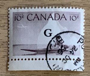 CANADA 1955 ‘G’ OFFICIAL SGo191 CDS USED