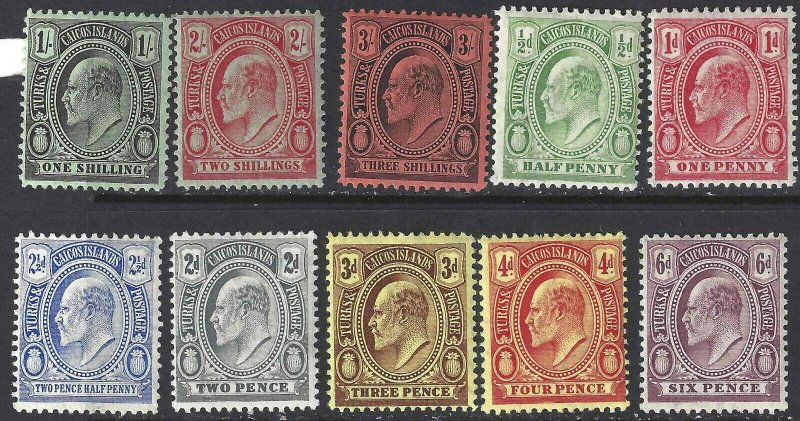 Turks and Caicos 1909 SC 13-22 Mint SCV$ 162.00 Set