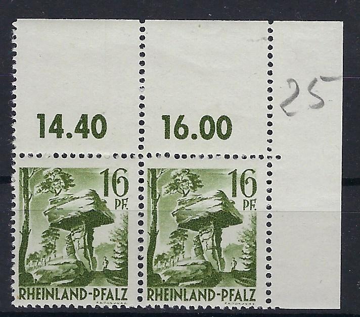 Germany - under French occupation Scott # 6N6; mint nh, pair, var size