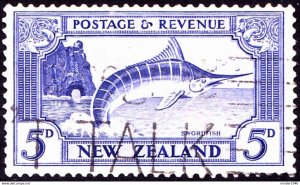 NEW ZEALAND 1936 KGVI 5d Ultramarine SG584 Used