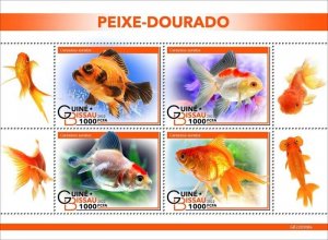 Guinea-Bissau - 2022 Goldfish on Stamps - 4 Stamp Sheet - GB220208a