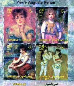 Somalia 2005 AUGUSTE RENOIR Paintings Sheet (4) Perforated Mint (NH)