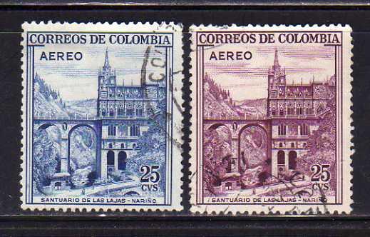 Colombia C307-C308 Set U Las Lajas Shrine