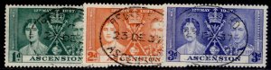 ASCENSION GVI SG35-37, 1937 CORONATION set, FINE USED.