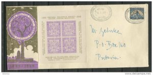 South Africa 1948 Cover Special cancel Phil Exhibition Sheet +
