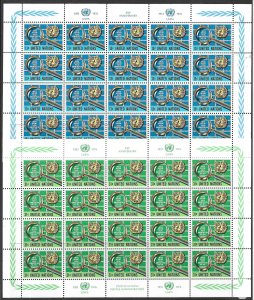 UN NEW YORK 1976 Postal Administration Anniversary Set in PANES Sc 278-279 MNH