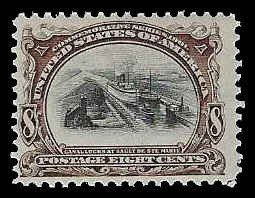 PCBstamps   US # 298 8c Canal Locks, MNH, (3)