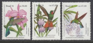 Brazil 2335-7 Orchids & Hummingbords mnh