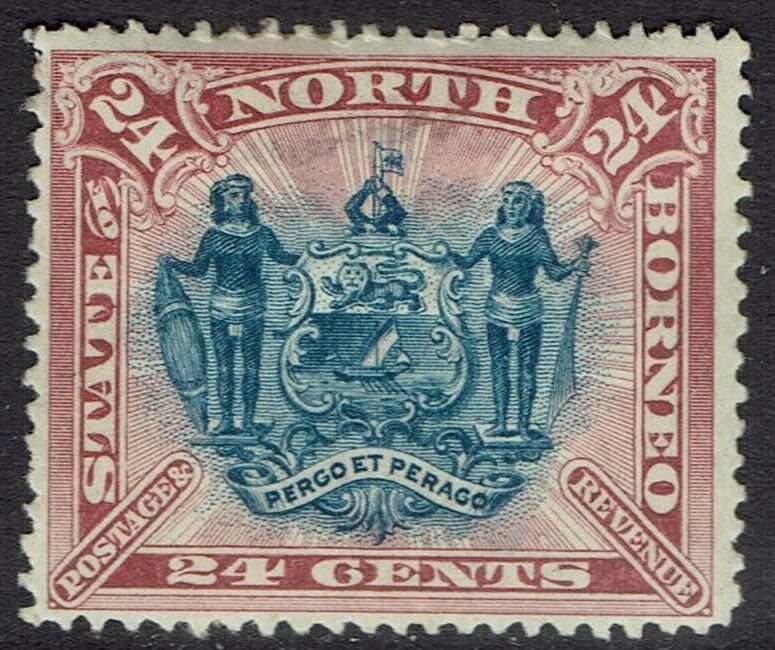 NORTH BORNEO 1894 ARMS 24C PERF 13.5-14