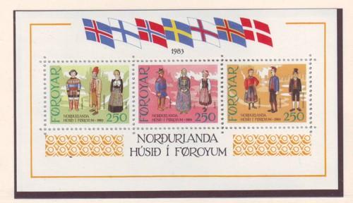 Faroe Islands Sc 101 1983 Traditional Costumes stamp sheeet mint NH