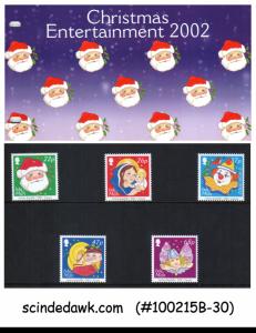 ISLE OF MAN - 2002 CHIRSTMAS ENTERTAINMENT - FOLDER (5-STAMPS MNH)