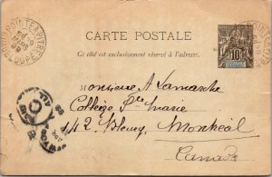 1899 Pointe a Pitre Guadaloupe France Postcard Cover to Montreal  Canada
