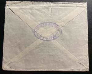 1951 Gibraltar Airmail Cover To HMS Ceylon Ship In Hong Kong 