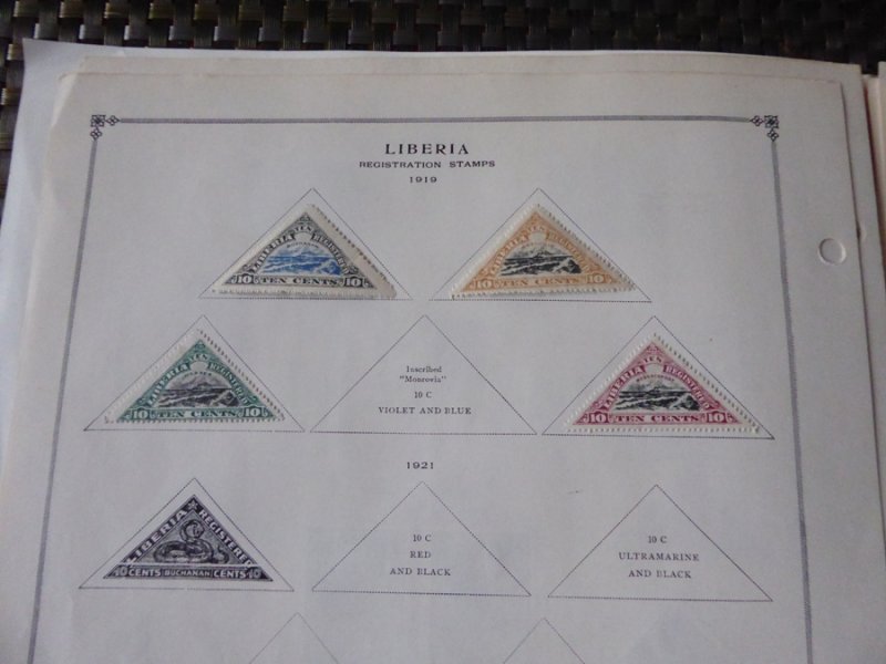 Liberia 1892-1976 Stamp Collection on Scott International Stamp Album Pages