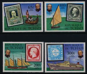 Chad C249-52 MNH Stamp on Stamp, Rowland Hill, Ships