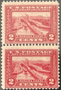 Scott #398 1913 2¢ Panama-Pacific Exposition Panama Canal perf. 12 MNH OG pair