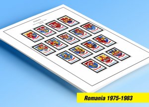 COLOR PRINTED ROMANIA 1975-1983 STAMP ALBUM PAGES (93 illustrated pages)