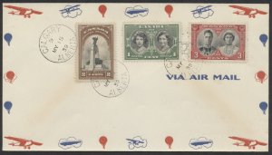 1939 #246-248 Royal Visit FDC Airmail Cover Ottawa CDS