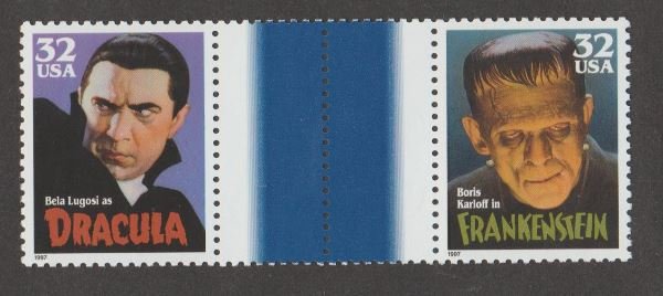 U.S. Scott #3168-3172 Classic Movie Monster Stamps- Mint NH Vertical Gutter Pair
