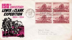 USA 1955 FDC Sc 1063 Ken Boll Cachet Craft Lewis & Clark First Day Cover