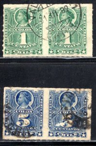 Chile  #25, 28  Used pairs F/VF   CV $4.00   ...   1330624