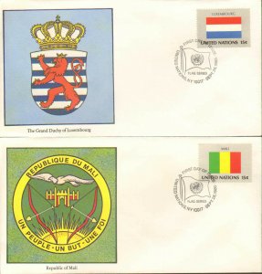 United Nations First Day Covers (13), Flags of Various Nations