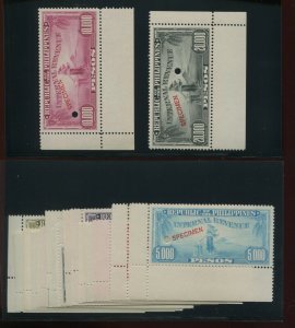 Philippines 1943-47 1c-20,000p INTERNAL REVENUE SPECIMEN SET OF 20 STAMPS NH