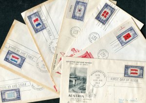 Overrun nations covers First day of issue  7 Different