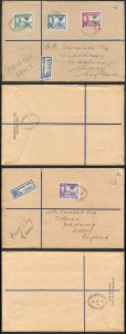 Gambia 1938 Part Set on 2x FDC to England