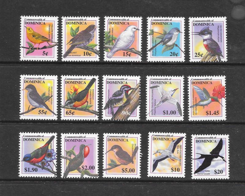BIRDS - DOMINICA #2319-33 MNH
