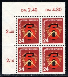 German Democratic Republic Scott # 89, mint nh, b/4