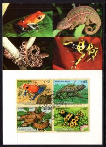 UN Vienna 379a Reptiles Amphibians Maxi Card UN Postal Admin U/A FDC 
