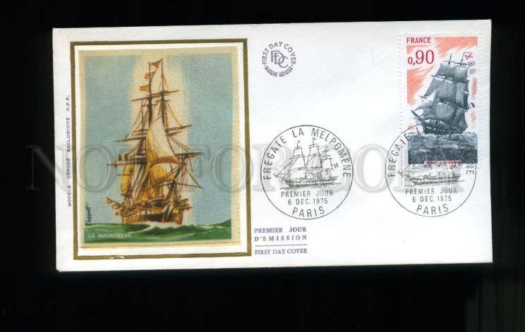 162793 FRANCE 1975 Sailboats Ships FREGATE MELPOMENE FDC SILK