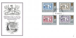 TRISTAN DA CUNHA - 150th ANNIVERSARY OF ST. HELENA COLONY STAMPS ON STAMPS 1984