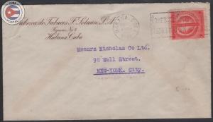 Cuba 1939 Fabrica de Tabacos Cover to New York City Cigar Tabacco| CU13161