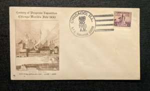 1933 Century of Progress Chicago IL FDC 731 14 Cover