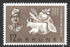 BRUNEI 1963 FREEDOM FROM HUNGER FAO Issue Sc 100 MNH