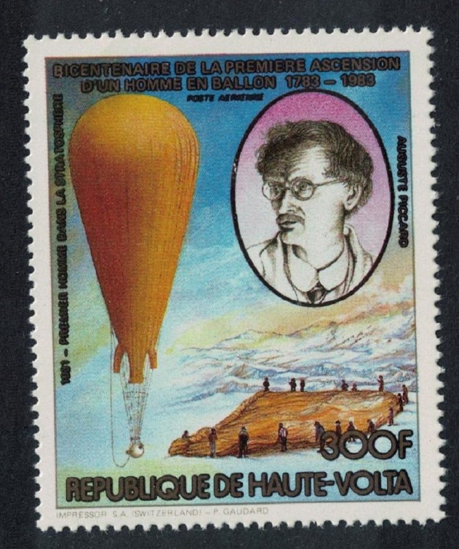 Upper Volta Auguste Piccard Manned Flight 1c 1983 MNH SG#MS658