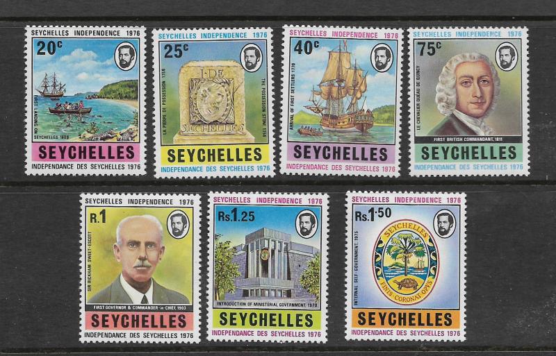 SEYCHELLES, 343-349, MNH, SEYCHELLES INDEPENDENCE 1976