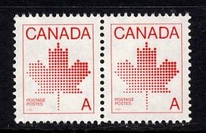Canada #907 mint pair, Maple Leaf